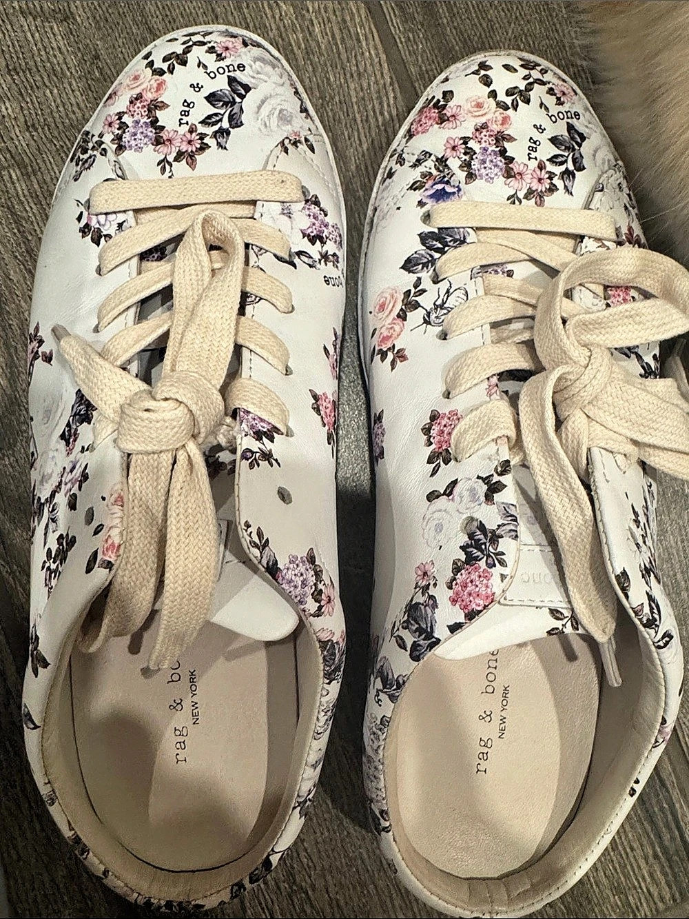 Rag & Bone RB1 Low Sneaker Garden Floral White & Pink